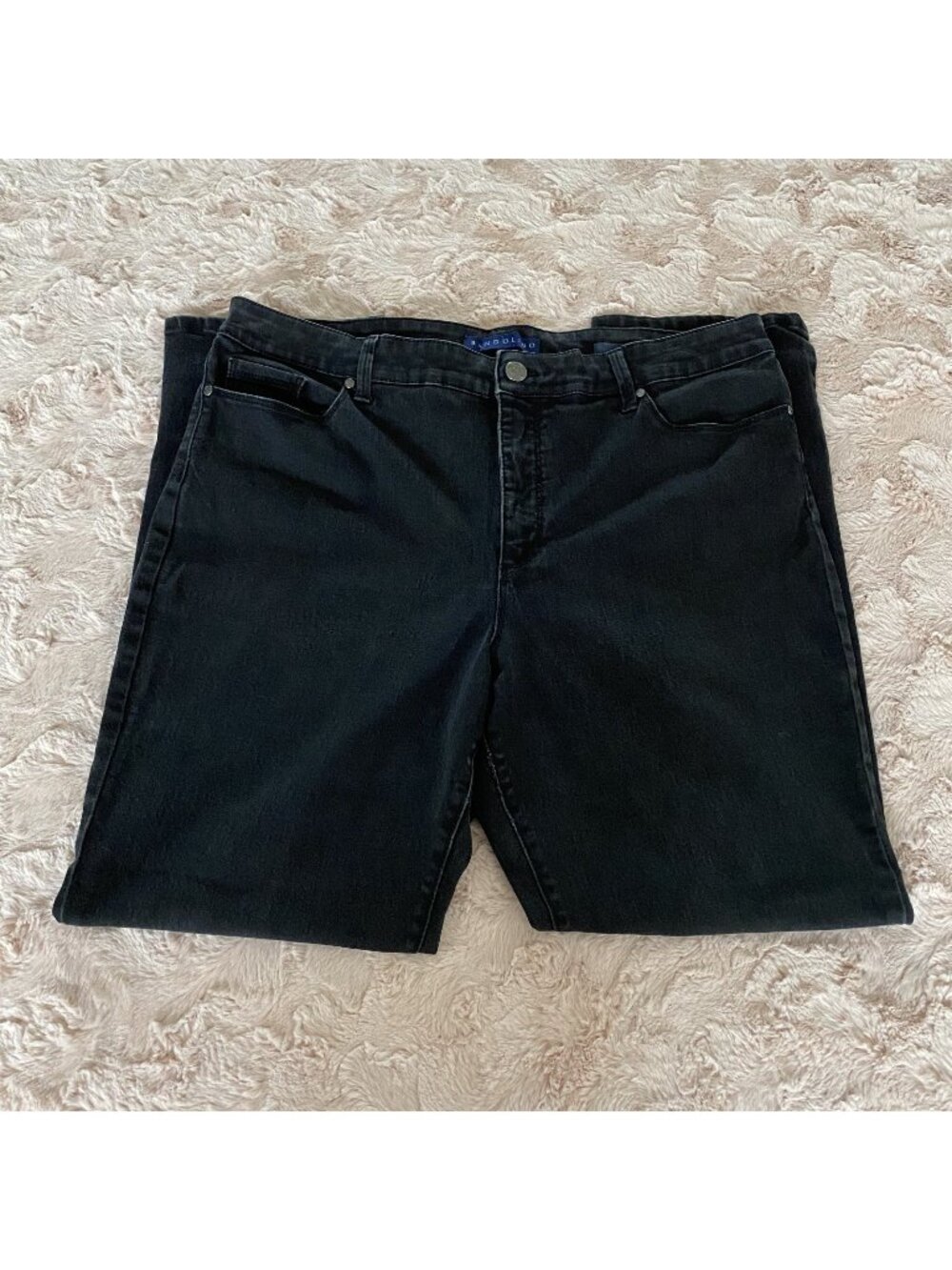 Bandolino Amy Jeans Womens 18 Black Denim Straight Slimming Stretch Mid Rise